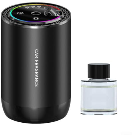 Diffuseur de désodorisant pour voiture avec lumière d'ambiance pour voiture intelligente avec 50 ml de parfum, diffuseur d'huile aromatique de voiture, humidificateur pour la maison et le bureau