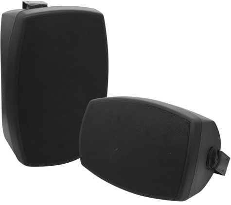PNWCZ 6.5 Inch Outdoor Waterproof Wall Mount Speakers - Bluetooth 5.3, Wired Wall Mount Active Speakers,Waterproof, Weatherproof Design, Compatible with Home Theater/Patio/Garden (Pair Black)