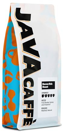 Java Caffè Raven Rich Roast Dark Roast Coffee Beans 1kg | Freshly Hand Roasted, UK Roastery, Resealable Bag