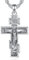 INFUSEU Orthodoxes Kreuz Kette, 925 Sterling Silber Anhänger Jesus Orthodoxe Christlich Schmuck Katholische Religiöse Halskette Schutz für Männer Frauen