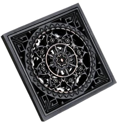 Rejilla Desague Ducha Desagües for Ducha, colador Cuadrado for desagüe de Suelo de baño, desagüe de Ducha de Suelo Negro de latón, desagüe de Rejilla de residuos, Accesorio de baño(DL03B)