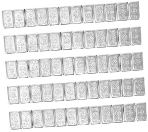 Alipis Selbstklebende Reifengewichte 5-10g, 5 Streifen, Eisen, Silber