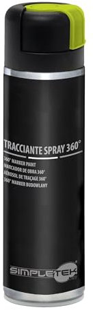 SIMPLETEK - Bomboletta Spray Giallo Fluo Tracciante Marker 360° Muratura Asfalto Pavimenti Alta Visibilità V403GIALLOF 500 ml (1 pezzo)