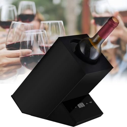 XRSMOU Electric Wine Cooler,Single Bottle Wine Cooler,Keep Cold Up to 24 Hours,Beer Water Milk Wine Drink Chiller,for 750ml