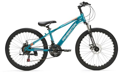 Generation M-760 Mountainbike 24 Zoll - Kinderfahrrad - Scheibenbremsen - 21 Gänge - Hellblau
