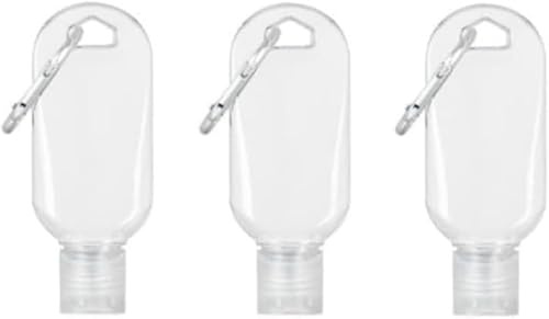 Rzcin 3 Pcs Portable Hot Sauce Keychain Bottles - Mini Ketchup Containers for On-The-Go - Mini Hot Sauce Bottles, Refillable Travel Size, 2oz/50ml,Sauces, Gravies and Marinades,Keychain Container