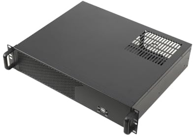 Cozyel Scatola Rack 2U per Server - Chassis Rackmount Compatibile con Micro ATX e Mini ITX, 14 Pollici, Design Compatto per Spazi Ridotti, Include Ventole da 80mm, Supporta HDD 3.5 e SSD 2.5