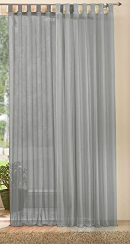 Gardine transparent Set,61175 Grau 245x140, 611752