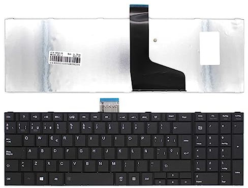 PORTATIL MOVIL - Teclado Compatible con Toshiba Pro L850 C850 C855 L855 C870 Teclas Recambio Keyboard Replacement Piezas Renovar Interior Laptop PC Computadora Fácil