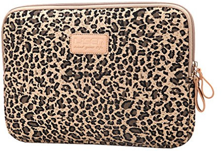 LaoZan Léopard Housse pour ordinateur portable Sac de transport Pochette Sacoche pour 6.5-15 Pouces ipad/Ultrabook/Netbook 8.3 Leopard marron
