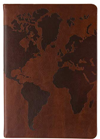 Eccolo Notizbuch, liniert, Flexi-Cover, Weltkarte, 256 linierte Seiten, Medium 5,75 x 21 cm