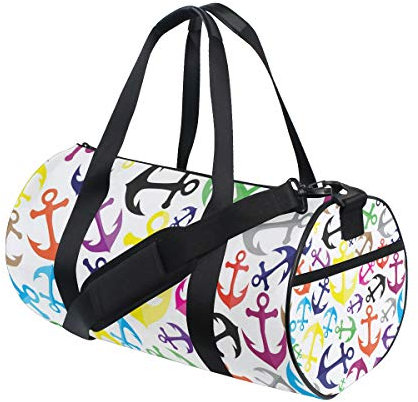 WowPrint Sport-Turnbeutel, buntes Anker-Muster, wasserdicht, Handtasche, Yogatasche, Schultertasche, Reisetasche, Reisetasche, Reisetasche, Seesack f¨¹r Erwachsene, M?nner, Frauen, Unisex