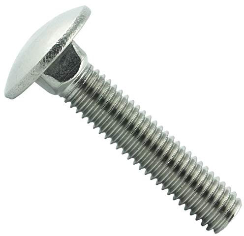Eisenwaren2000 | Viti a testa tonda con attacco quadrato M8 x 90 mm (10 pezzi) – Viti a testa tonda DIN 603 – ISO 8677 – Viti filettate – filettatura piena – acciaio inox A2 – antiruggine