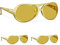Relaxdays 3 x Elvis Brille, lustige Rapper & Proll Brille, Kostüm, große Zuhälter Brille für Karneval und Mottopartys, gold
