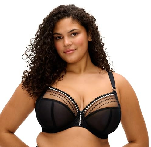 Elomi Women's Matilda Unlined Plunge Underwire Bra, Black, 38K US