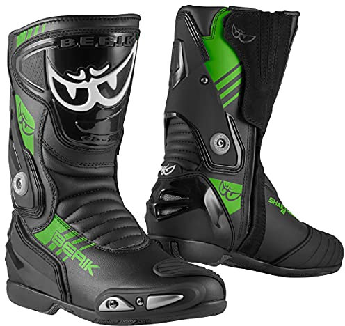 Berik Shaft 3.0 Stivali da moto, nero/verde, 43