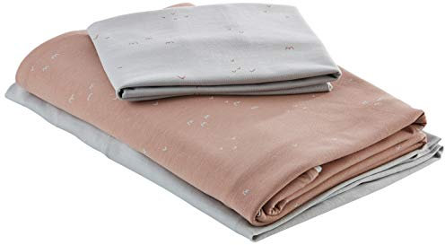 Babyclick Dreier-Bettbezug für Kinderbett und Kinderbett (Fda + Spannbettlaken + FDA). Kissenbezug) Delta Rosa Antiguo - Bettbezug