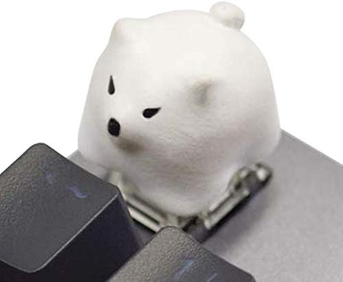 Kelendle Personalisierbare Keycap mit niedlichem Hund, Kunstharz, OEM-Profil, ESC, Tastenkappe für mechanische Tastatur MX Switch R4 (weiß)