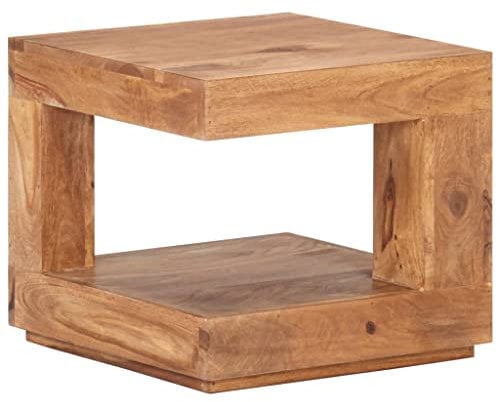 vidaXL Massivholz Couchtisch 45x45x40cm Wohnzimmertisch Holztisch Beistelltisch Kaffeetisch Sofatisch Dekotisch Tisch Akazienholz Vintage-Stil