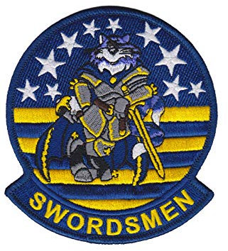 Us Navy USN Vf 32 Schwertsmen Tomcat F 14 HQ Patch Abzeichen bestickt zum Aufbügeln Applikation Souvenir Zubehör
