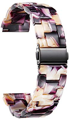 BINLUN Harz Uhrenarmband für Damen Herren 12mm 14mm 16mm 18mm 20mm 22mm,Ersatz Uhrenarmbänder Faltschließe Schnellverschluss für Smartwatch,14 Farben Licht Mode Hautfreundliche Armband in 3 Schnallen