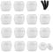 Yalbdopo 15 Pieces 20ml / 20g Empty Clear Cosmetic Sample Container with 3Pcs Mini Spatulas & 18 Labels, Plastic Refillable Travel Pot Jars with Lids and Inner Liners for Makeup Creams Beauty Nails