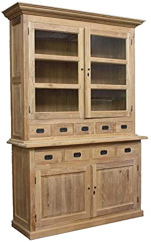 Teako Design Teak Buffetschrank Norje im Landhausstil Massivholz Vollholz- 152x 220x 42 cm (B/H/T)