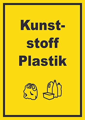 HB-Druck Kunststoff Plastik Mülltrennung Schild Text Symbol Shopping Bag hochkant A4 (210x297mm)