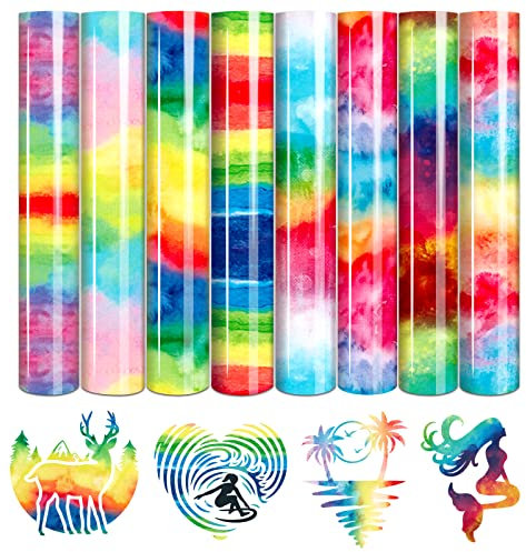 Tintnut Vinilo de transferencia de calor, color de 10 x 12 pulgadas, vinilo HTV para planchar Silhouette Cameo o Cricut