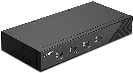 LINDY 32166 4 Port KM Switch, USB 2.0 & Audio