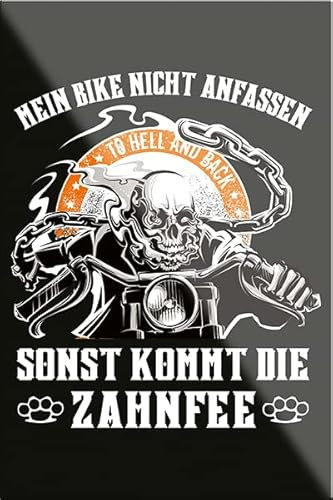 schilderkreis24 - Lustiger Spruch “Mein Bike Nicht anfassen sonst kommt die Zahnfee” Magnet Deko Kühlschrankmagnet Humor witzige Geschenkidee Motorrad & Biker Fans 9x6 cm
