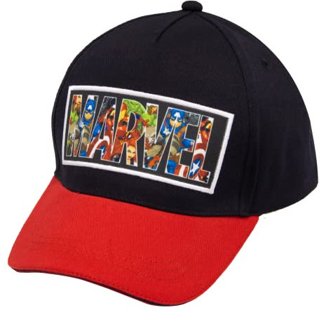Marvel Avengers, Captain America, Hulk, Ironman Flat Brim Baseball Cap, Boys Ages 5-17, Wunder, schwarz, rot