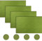 BECHEN Vinyl Placemats and Coasters,Washable Table Mats Easy to Clean Woven Placemats for Dining Table Set of 4(Sage Green)