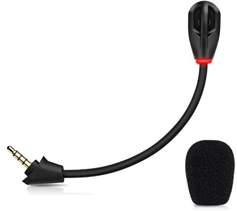 Mikrofon-Ersatz für HyperX Cloud Alpha Wireless Gaming Headset, 3,5 mm abnehmbares Geräuschunterdrückungs-Mikrofon mit LED-Stummschaltanzeige für PC, Xbox One, PS4, PS5