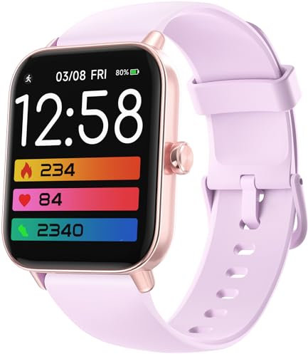 Amzhero Smartwatch Damen mit Telefonfunktion Alexa Integriert 1.8 Fitnessuhr 100+ Sportmodi, SpO2, Herzfrequenz, Stress, Schlafmonitor,100 Zifferblätter, Gehen, Laufen Auto Erkennung2