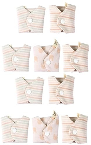 Healeved 10pcs Reusable Sanitary Pads Cotton Pads for Women Washable Menstrual Super Absorbent Panty Liners for Period Random Pattern