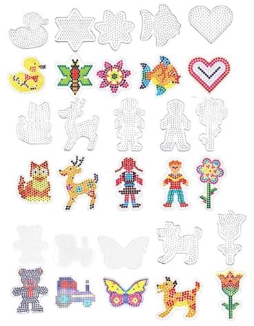 Tyrzol 15pcs Fuse Beads Set, Clear Animal & Heart Shape Pegboards, Plastic Craft Set, DIY Template Cards