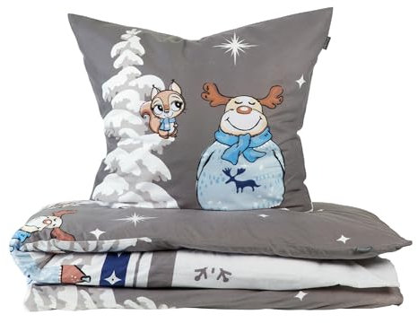 Schiesser Bettwäscheset Kitta - Feinbiber - 2-teilig - 155 x 220 cm - Blau