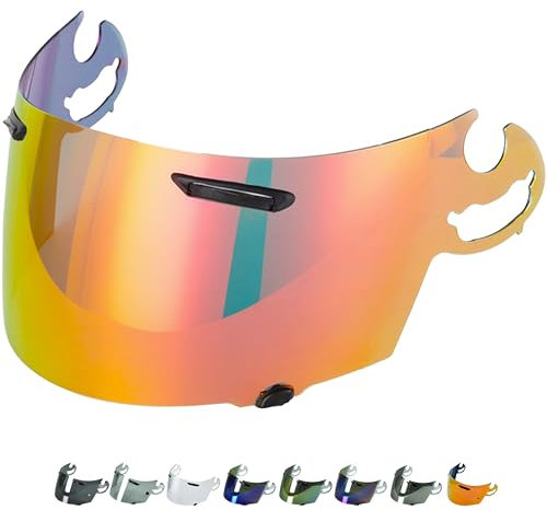 Everalo Visiera Compatibile con Arai Chaser V - Rx7 GP - Axces 2 - Axces 3 - Quantum ST - Quantum ST Pro - Rebel - Signet Q - Vector 2 - Corsair V - RR5 - Visiere SAI Type Pinlock (Rossa)