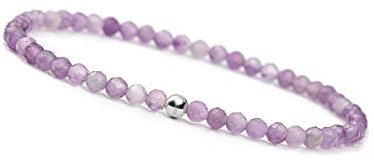 GD GOOD.designs Amethyst Armband Damen mit echten Natursteinen und 925 Silber Perle I Naturstein Armband aus facettierte 4mm Edelstein Perlen - Inkl. Geschenkbeutel