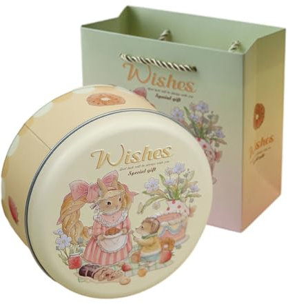 DOTBUY-SHOP Ostern Keksdose Gebäckdose Leere Blechdosen mit Deckel Vorratsdose Metallbox Geschenkdose Plätzchendose Schmuckdose Dekorative Süßigkeiten Behälter (3er Set,Gelb)