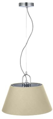 GTV - Deckenlampe Kasel | Hängelampe Ø40cm Breit Wohnzimmerlampe Esstisch Esszimmerlampe E27 Einfarbig 1 Flammig | Creme | AC220-240V, 50/60Hz, 1*E27, max.40W