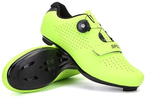 Herren Fahrradschuhe, Unisex Mountain Rennräder Schuhe, Kompatible Installation SPD & Look Delta Cycle Riding Cleat, Herren-Damen-MTB-Fahrradschuhe (Yellow,36)