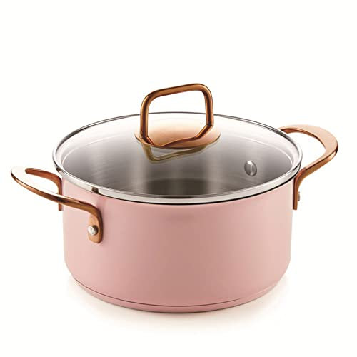 HLDMUXBF Olla for caldo, olla de vapor comercial de pescado de una sola cubierta de acero inoxidable en rosa Cazuela