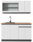 Vicco Singleküche R-Line, Küchenzeile Single, Weiß/Anthrazit, 140 cm, AP Eiche