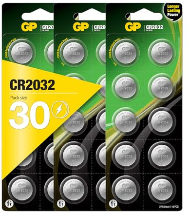 CR2032 - Set da 30 | GP | Batterie al Litio a Bottone CR 2032 da 3V - Lunga Durata