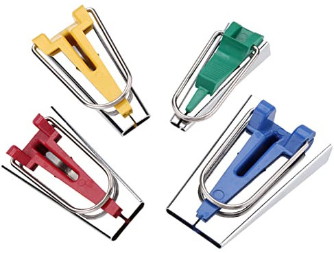Fockety Schrägbandformer-Set, Stoffbandformer-Set Zum Nähen und Quilten, Kunststoff-Führungswerkzeug mit 4 Größen 6/12/18/25 Mm, DIY-Schrägbandformer-Werkzeug Zum Nähen und Quilten