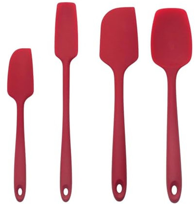 Schaber und Schaufel-Set, hitzebeständig, Küchenutensilien, lebensmittelechtes Silikon, Backschaufel, integriertes Design, Löffel, Antihaftschaufel, Küchenschaber, 4-teiliges Set