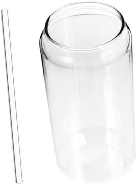 PRETYZOOM 1 Juego Copa De Coctel Vasos De Té Helado Bebida De Cafe Claro Tazas De Café Vasos De Café Helado Taza De Café De Viaje Tazas Claras - Taza Vaso con Forma De Lata Gafas Tiki Vidrio