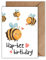 Geburtstag Karte mit Umschlag - Geburtstagskarte “Hap-bee birthday” Bienen Herzen Wortspiel Glückwunschkarte Geschenkkarte zum Geburtstag Geburtstagsgruß (DIN A6)